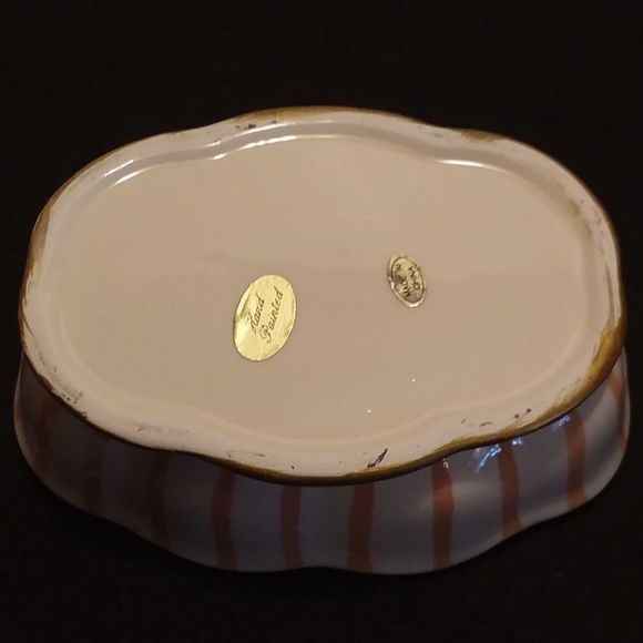 Orange & White Striped Candy or Trinket Dish - Picture 6 of 6